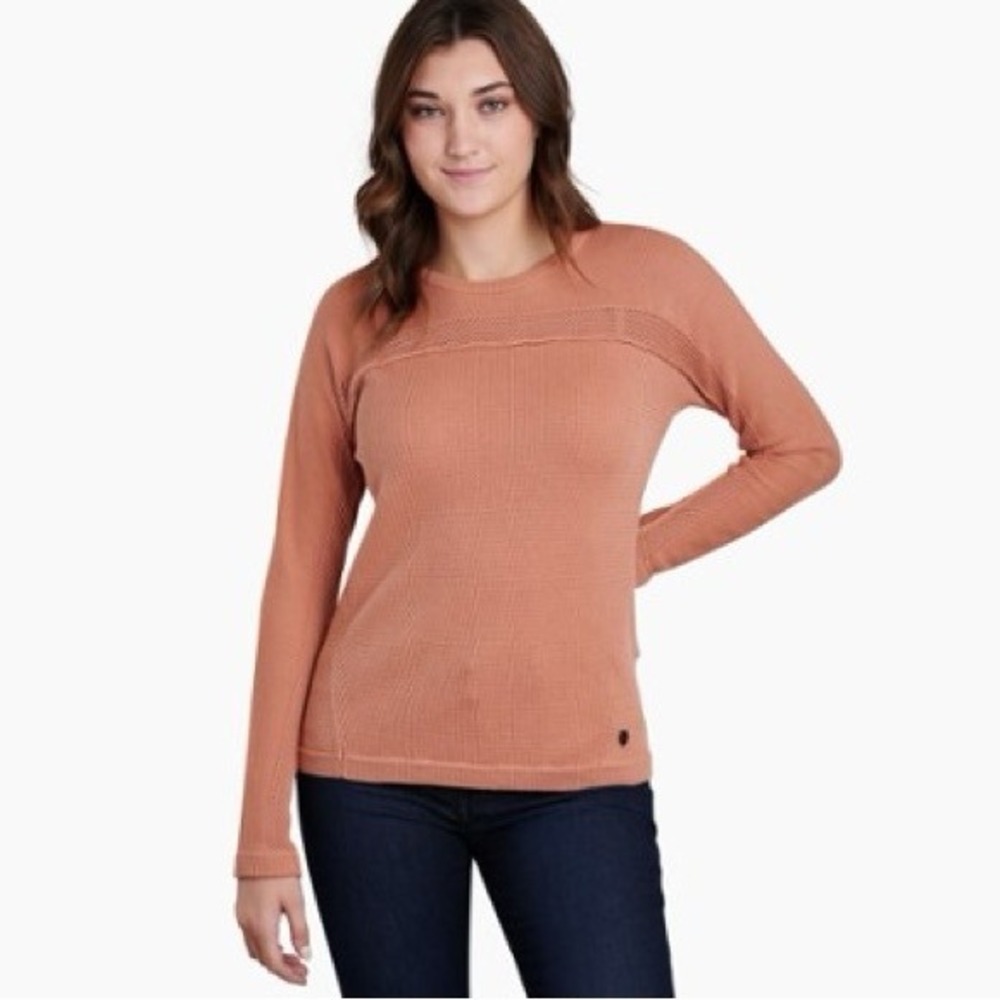 KÜHL Women's Kosta Sweater - Lightweight Orange Crewneck Pullover